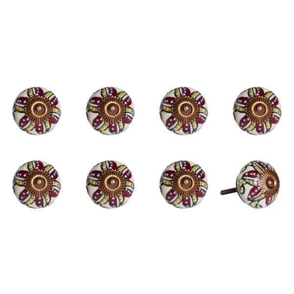 Pipers Pit Multi Color Ceramic & Metal Knob, 1.5 x 1.5 x 1.5 in., 8PK - PI3093917