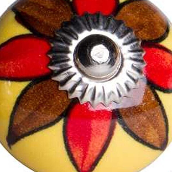 Homeroots Multi Color Ceramic & Metal Knob; 1.5 x 1.5 x 1.5 in. - Pack of 8 - 358117