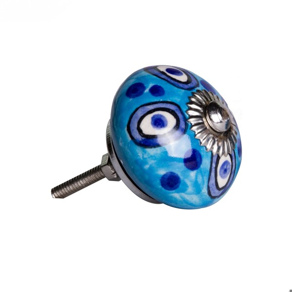 Homeroots Ceramic & Metal Multi Color Knob; Pack of 12 - 1.5 x 1.5 x 1.5 in. - 358132