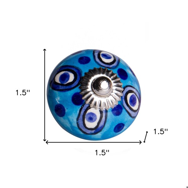 Homeroots Ceramic & Metal Multi Color Knob; Pack of 12 - 1.5 x 1.5 x 1.5 in. - 358132