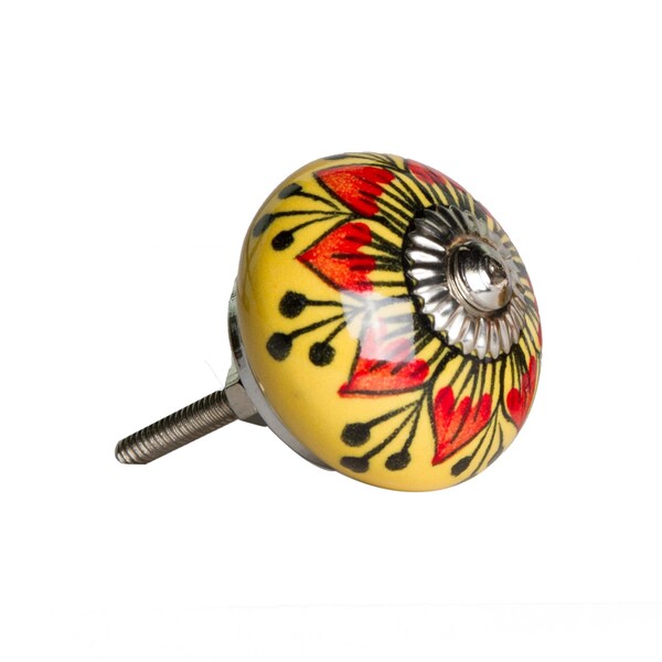 Homeroots Multi Color Ceramic & Metal Knob; 1.5 x 1.5 x 1.5 in. - Pack of 8 - 358115