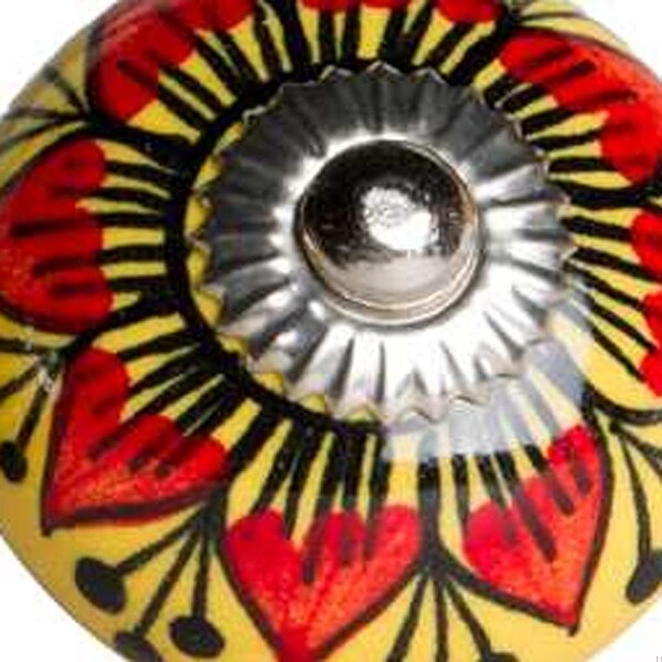 Homeroots Multi Color Ceramic & Metal Knob; 1.5 x 1.5 x 1.5 in. - Pack of 8 - 358115