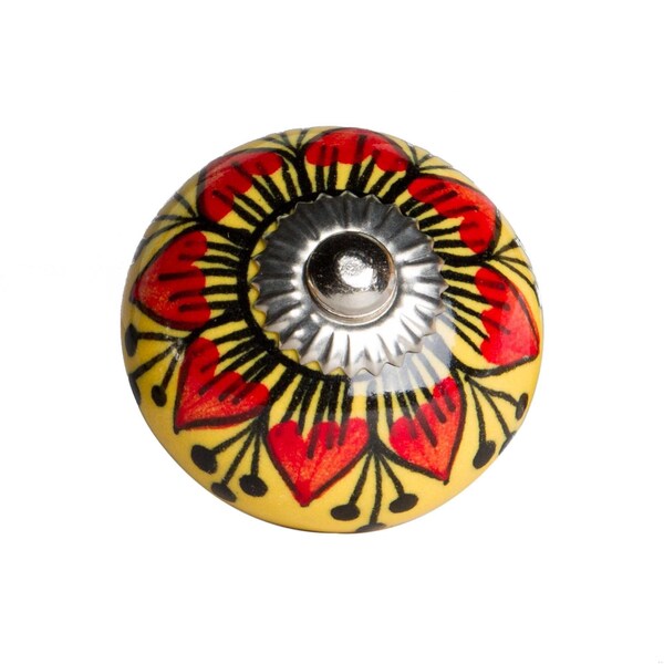 Homeroots Multi Color Ceramic & Metal Knob; 1.5 x 1.5 x 1.5 in. - Pack of 8 - 358115
