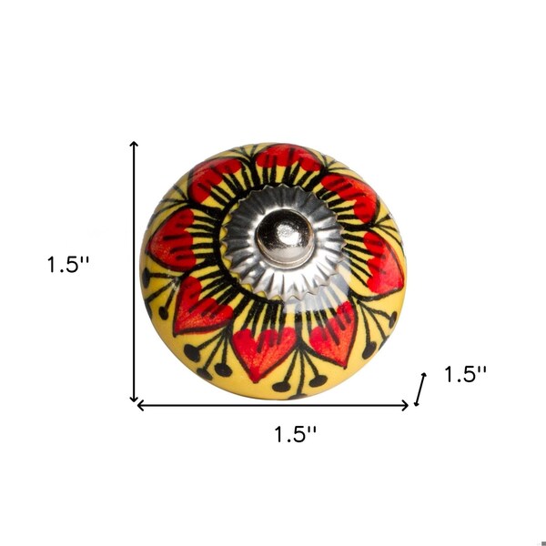 Homeroots Multi Color Ceramic & Metal Knob; 1.5 x 1.5 x 1.5 in. - Pack of 8 - 358115