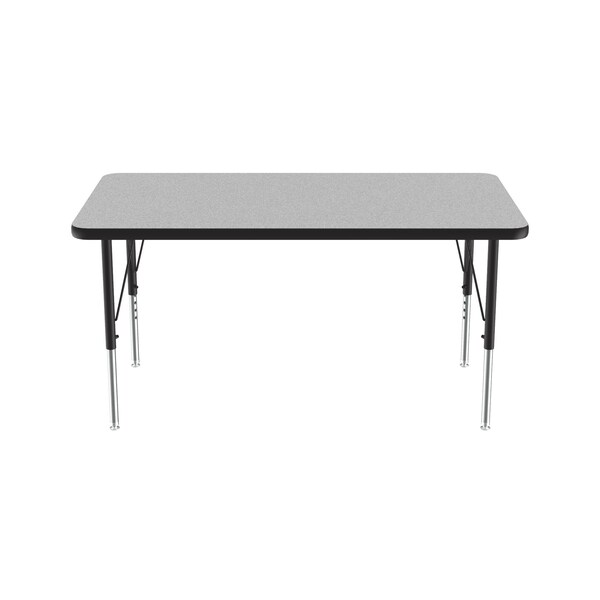 Correll Rectangle Adjustable Height Activity Kids School Table, 24" W, 60" L, 19" to 29" H, Gray Granite - AM2460-REC-15