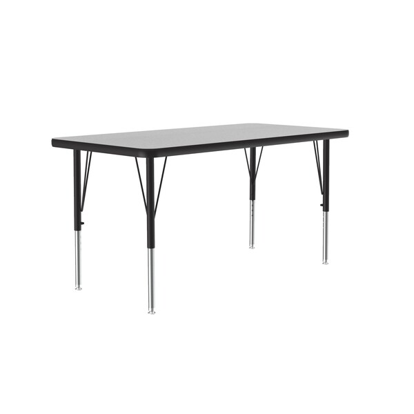 Correll Rectangle Adjustable Height Activity Kids School Table, 24" W, 60" L, 19" to 29" H, Gray Granite - AM2460-REC-15