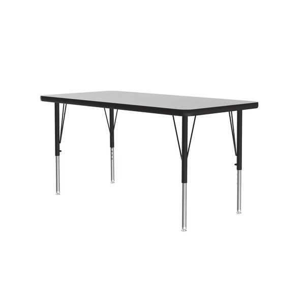 Correll Rectangle Adjustable Height Activity Kids School Table, 24" W, 60" L, 19" to 29" H, Gray Granite - AM2460-REC-15