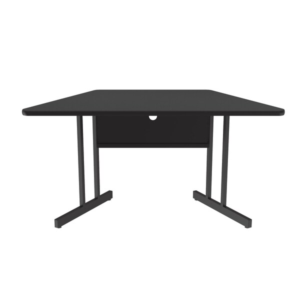 Correll Trapezoid Computer or Training Desk Height Work Station, 30" W, 60" L, 29" H, Black Granite - WS3060TR-07