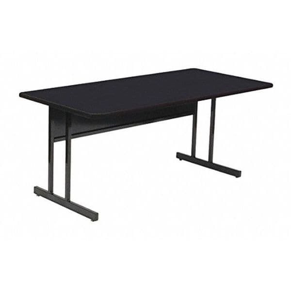 Correll Trapezoid Computer or Training Desk Height Work Station, 30" W, 60" L, 29" H, Black Granite - WS3060TR-07