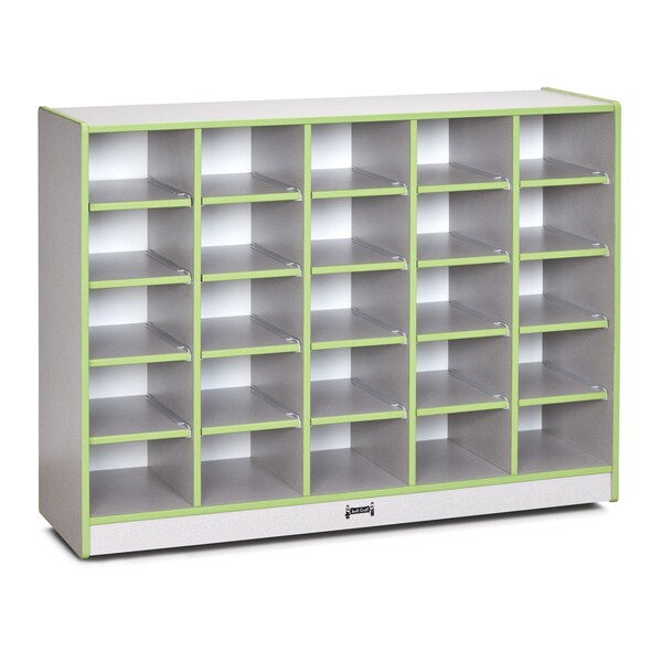 Jonti-Craft Rainbow Accents 25 Cubbie-Tray Mobile Storage, without Trays, Key Lime Green - 0425JCWW130