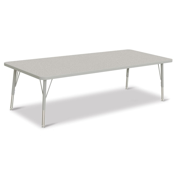 Jonti-Craft Berries Rectangle Activity Table, 30 in. x 72 in., E-height, Freckled Gray/Gray/Gray - 6413JCE000