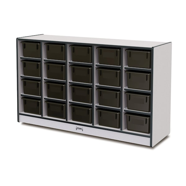 Jonti-Craft Rainbow Accents 20 Cubbie-Tray Mobile Storage, with Trays, Black - 0421JCWW180