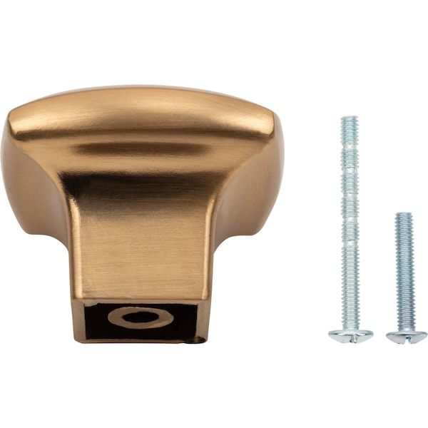 Designperfect 1-3/16 Overall Length Square Cabinet Knob, Champagne Bronze/Gold, 10PK - DPA10S83KCBZ