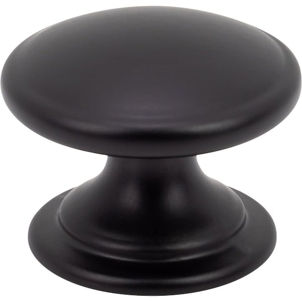 Designperfect 1-1/4 Diameter Round Cabinet Knob, Matte/Flat Black, 25PK - DPA25R18KBLK