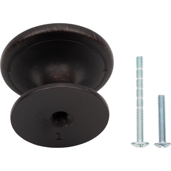 Designperfect 1-1/4 Diameter Round Cabinet Knob, Matte/Flat Black, 25PK - DPA25R18KBLK