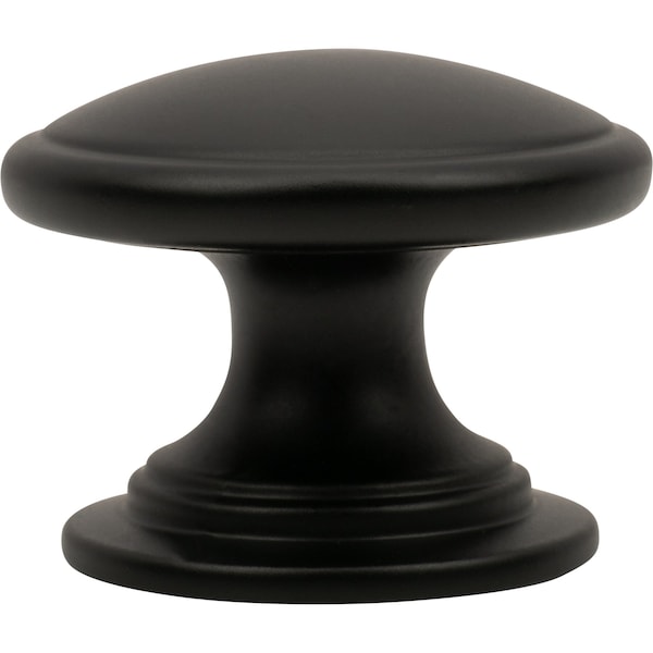 Designperfect 1-1/4 Diameter Round Cabinet Knob, Matte/Flat Black, 25PK - DPA25R18KBLK