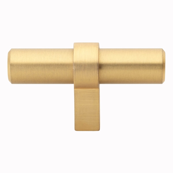 Gliderite Hardware 2-1/4 in. Satin Gold Solid Steel Cabinet T-Knob - 4002-T-SG, 25PK - 4002-T-SG-25