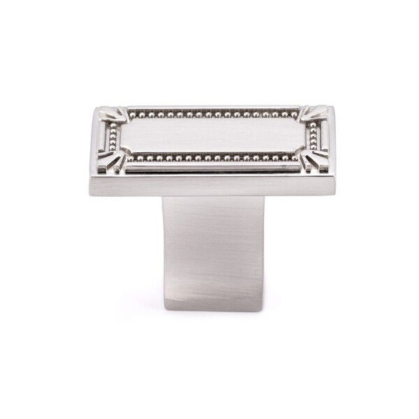 Richelieu 1 11/16 in. X 7/8 in. (43 mm x 22 mm) Brushed Nickel Traditional Metal Cabinet Knob - BP78033195