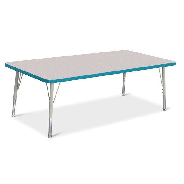 Jonti-Craft Berries Rectangle Activity Table, 30 in. x 60 in., E-height, Freckled Gray/Teal/Gray - 6408JCE005