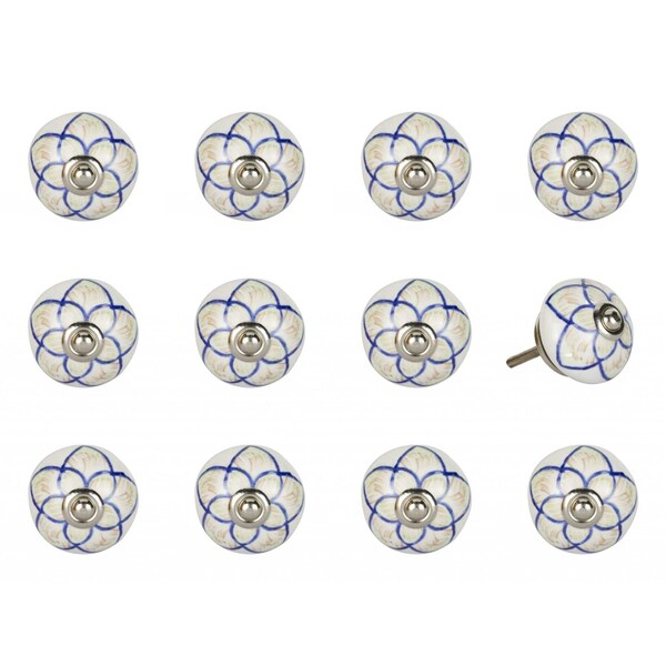 Homeroots Multi Color Ceramic & Metal Knob; 1.5 x 1.5 x 1.5 in. - Pack of 12 - 358093