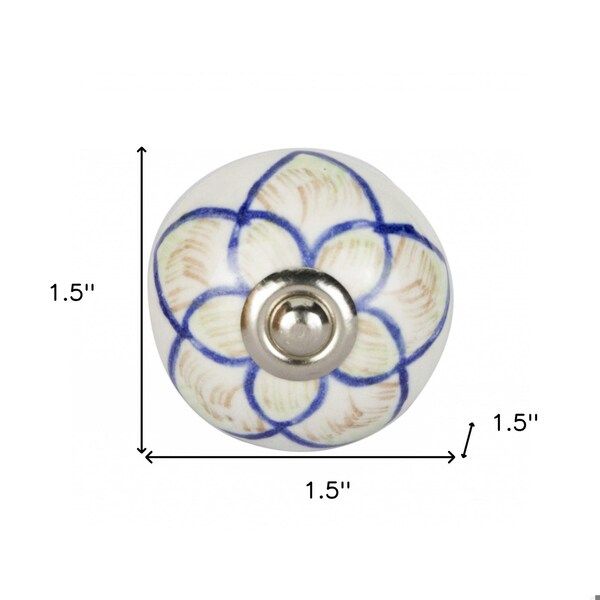 Homeroots Multi Color Ceramic & Metal Knob; 1.5 x 1.5 x 1.5 in. - Pack of 12 - 358093