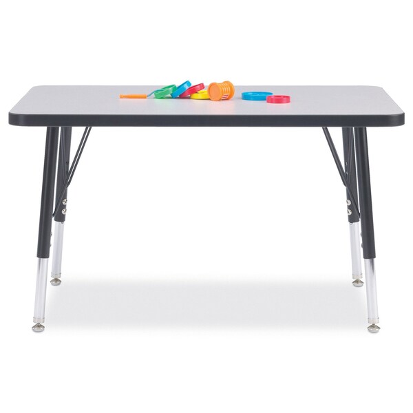 Jonti-Craft Berries Rectangle Activity Table, 24 in. x 36 in., E-height, Freckled Gray/Black/Black - 6478JCE180