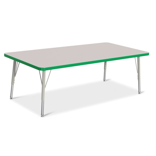 Jonti-Craft Berries Rectangle Activity Table, 30 in. x 60 in., E-height, Freckled Gray/Green/Gray - 6408JCE119