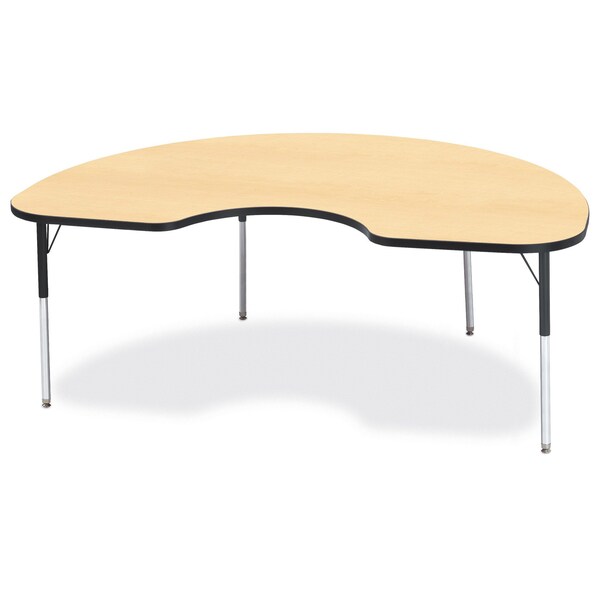 Jonti-Craft Berries Kidney Activity Table, 48 in. x 72 in., A-height, Maple/Black/Black - 6423JCA011