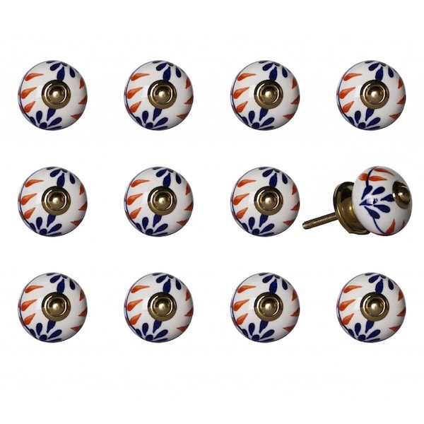 Pipers Pit Multi Color Ceramic & Metal Knob, 1.5 x 1.5 x 1.5 in., 12PK - PI3092318