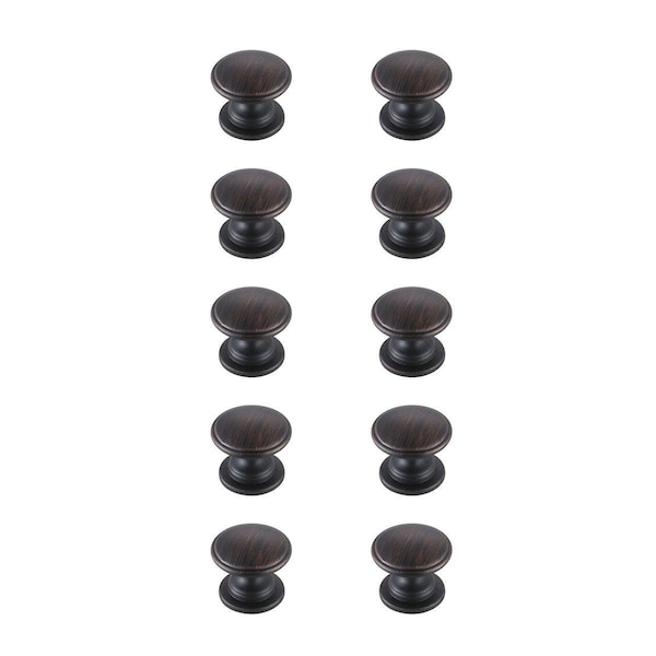 Elegant Decor 1.2 in. Kaid Oil-Rubbed Bronze Mushroom Knob, Set of 10 - KB2004-ORB-10PK