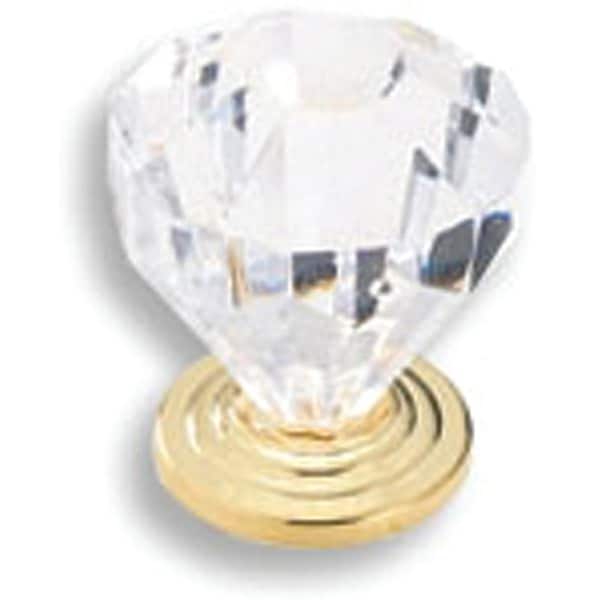 Amerock Cabinet Knob, 138 in Projection, Zinc Acrylic, Burnished Brass - 14303CB
