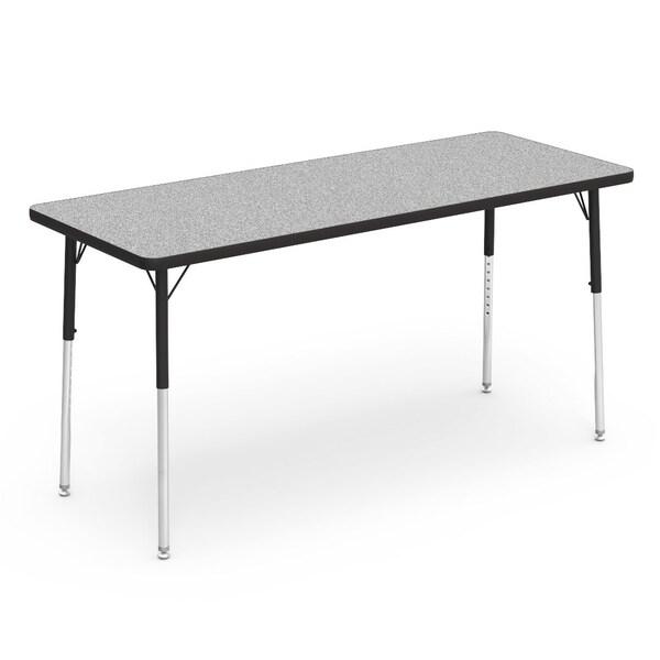 Virco 60 in. W, 24 in. L, 22-30 in. H, Grey Nebula Top / Black Edge - 482460
