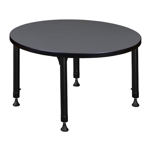 Regency Tables > Height Adjustable > Round Classroom Tables, 30 W, 30 L, 23-34 H, Wood|Metal, Grey - TB30RNDGYAPBK