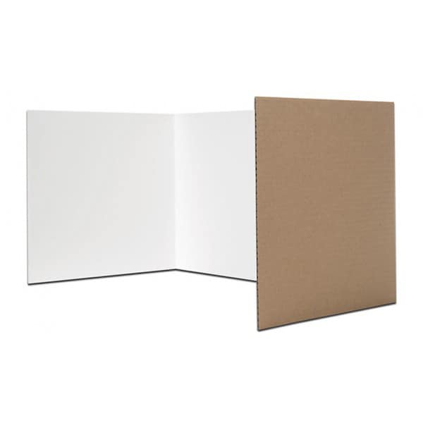 Flipside Corrugated Privacy Shield, 18in x 48in, White, PK24 - 61848