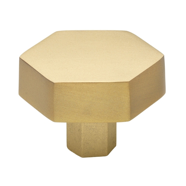 Gliderite Hardware 1-1/2 in. Hexagon Knob Satin Gold, 5PK - 5824-SG-5