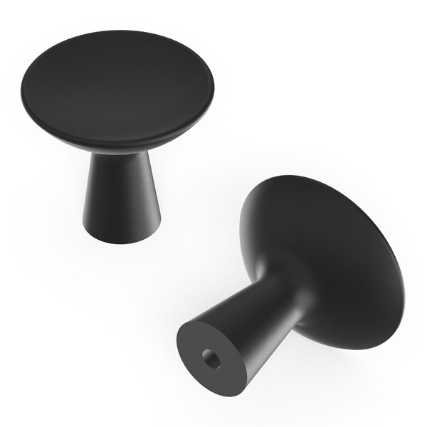 Hickory Hardware Maven Collection Hook Knob 2-5/16 Inch Diameter Matte Black Finish - H078782MB