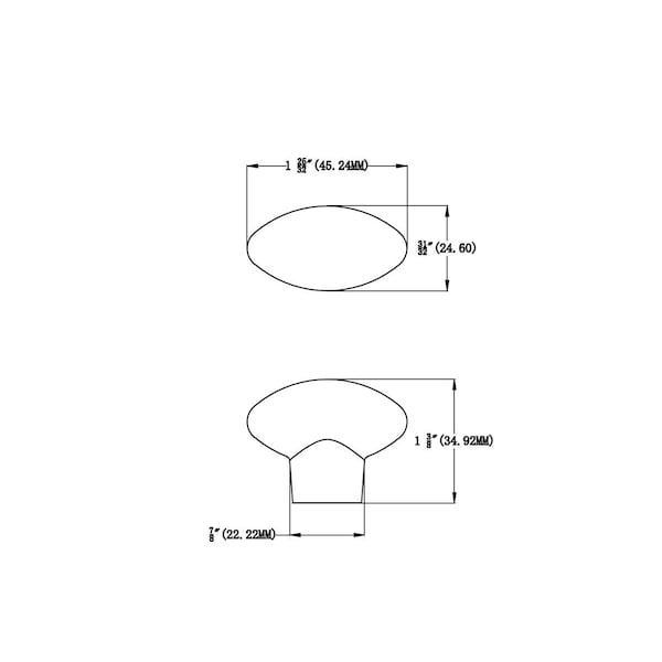 Richelieu 1 3/4 in (45 mm) x 7/8 in (22 mm) Dark Bronze Traditional Cabinet Knob - COKN175C1DKB