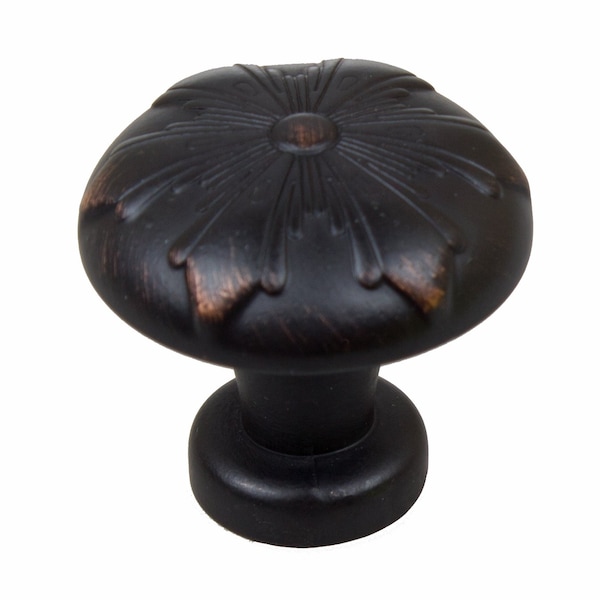 Gliderite Hardware 1-1/8 in. Transitional Round Snowflake Cabinet knob - 87420-ORB, 10PK - 87420-ORB-10