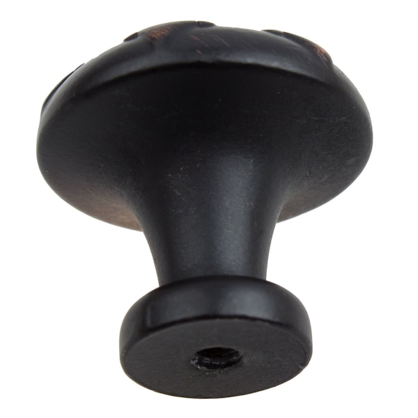Gliderite Hardware 1-1/8 in. Transitional Round Snowflake Cabinet knob - 87420-ORB, 10PK - 87420-ORB-10