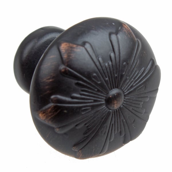 Gliderite Hardware 1-1/8 in. Transitional Round Snowflake Cabinet knob - 87420-ORB, 10PK - 87420-ORB-10