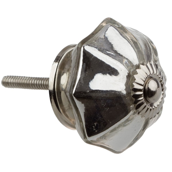 Gliderite Hardware 2 in.Octagon Mercury Glass Cabinet Knob -, 10PK - 233520-M-10