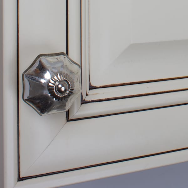 Gliderite Hardware 2 in.Octagon Mercury Glass Cabinet Knob -, 10PK - 233520-M-10