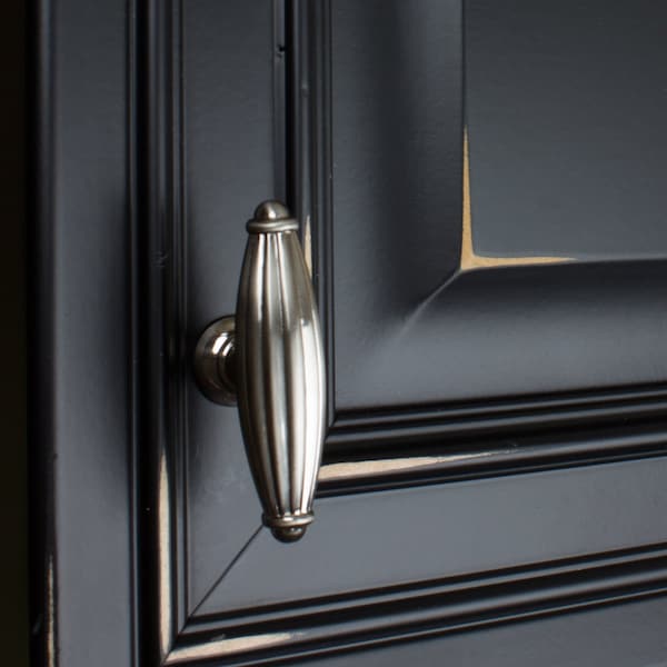 Gliderite Hardware 2-1/2 in. Satin Nickel Fluted Cabinet T-Knob - 4047-SN, 10PK - 4047-SN-10