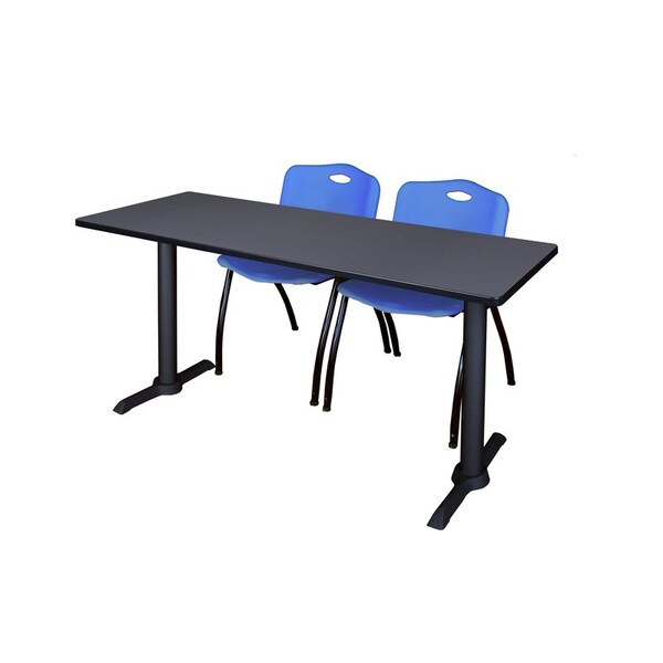 Cain Rectangle Tables > Training Tables > Cain Training Table & Chair Sets, 60 W, 24 L, 29 H, Grey - MTRCT6024GY47BE