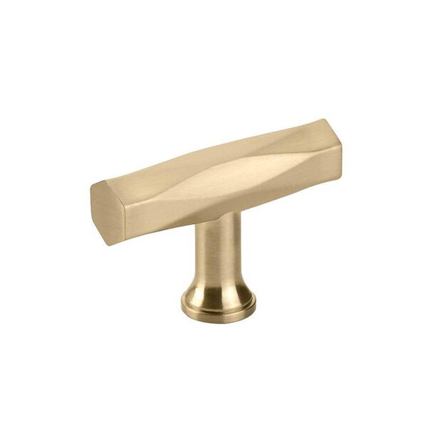 Patioplus 2 in. Tribeca T-knob Cabinet Knob, Satin Brass - PA2500075
