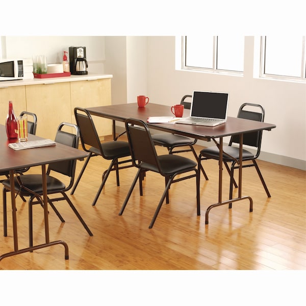 Alera Rectangle Folding Table, 48" W, 23.78" L, 29" H, Mahogany Top, Melamine - FT724824MY