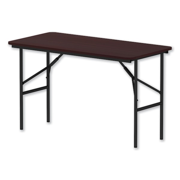 Alera Rectangle Folding Table, 48" W, 23.78" L, 29" H, Mahogany Top, Melamine - FT724824MY