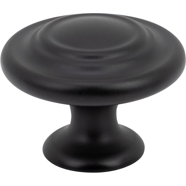 Designperfect 1-5/16 Diameter Round Cabinet Knob, Matte/Flat Black, 10PK - DPA10R38KBLK