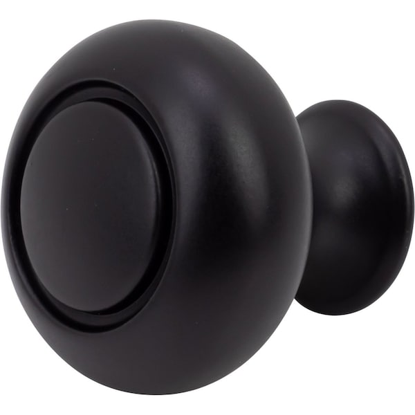 Designperfect 1-1/4 Diameter Round Cabinet Knob, Matte/Flat Black, 25PK - DPA25R31KBLK