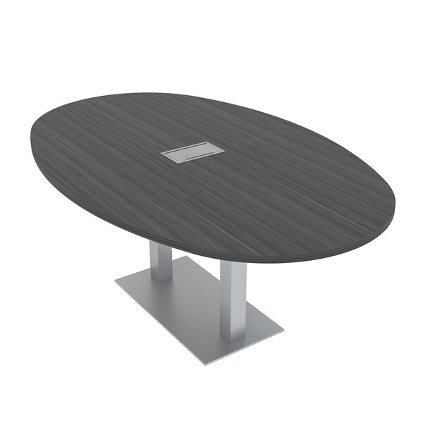Skutchi Designs 45.25 in W, 71.5 in L, 29 in H, Engineered Wood Top, Grey - HAR-BOVL-46X72-DOU-ELEC-ASIANNIGHT